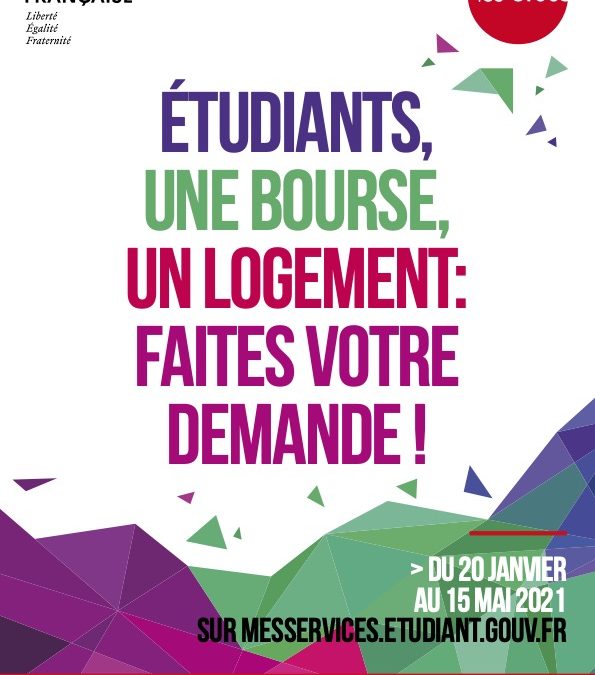 Etudiants : une bourse, un logement : faites votre demande du 20 janvier au 15 mai 2021