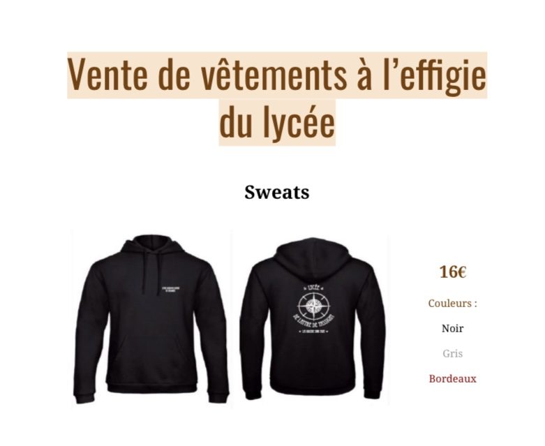 Vente de sweats et de tote bags